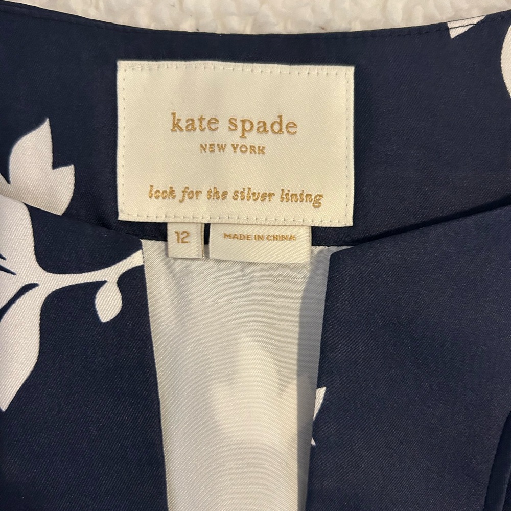 kate spade Navy and White Floral Border Midi Dress - Picture 5 of 11